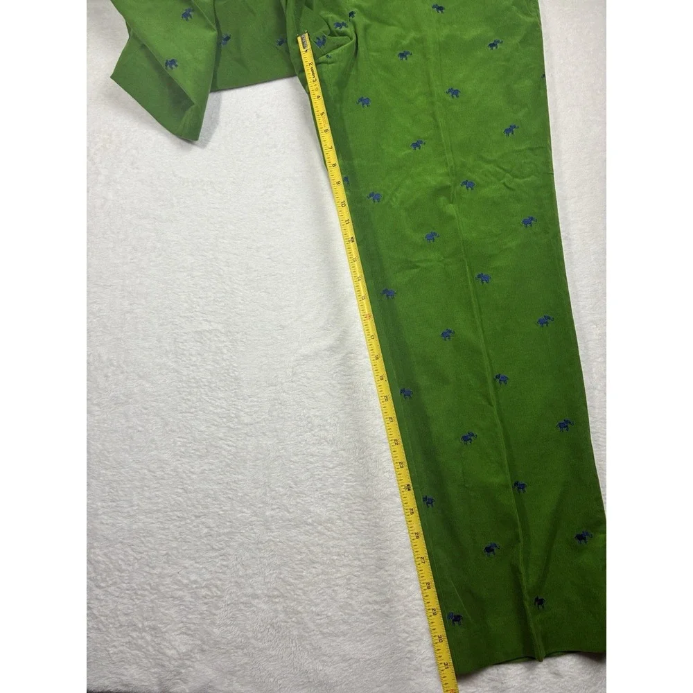 Lilly Pulitzer Via Palm Beach Corduroy Green Pant Men's Size 36 Elephants